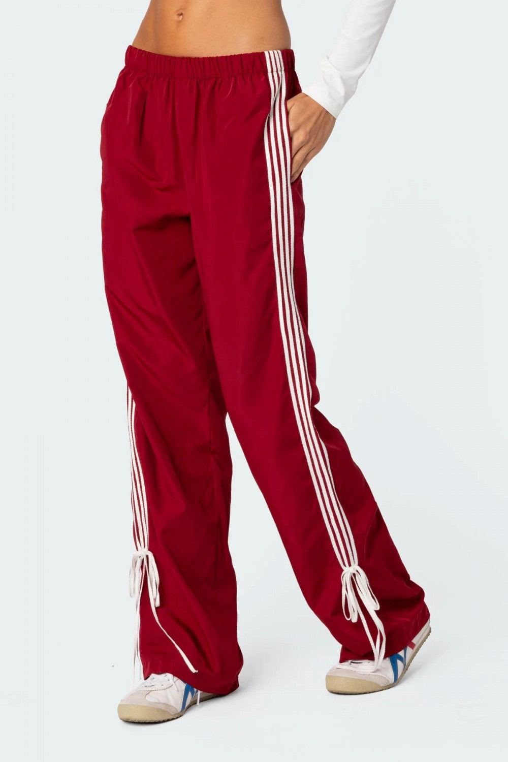 SETUP-EXE☆RIBBON STRIPE PANTS Side Striped Ribbon Tie Track Pants | BoomyLA